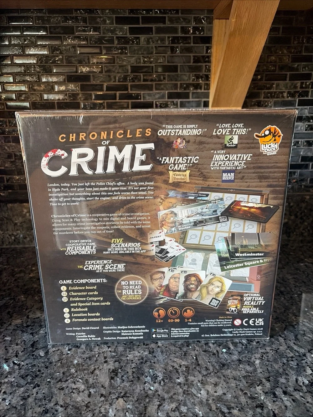 CHRONICLES OF CRIME NEW Sealed Cooperative Board Game Murder Mystery Lucky Duck
